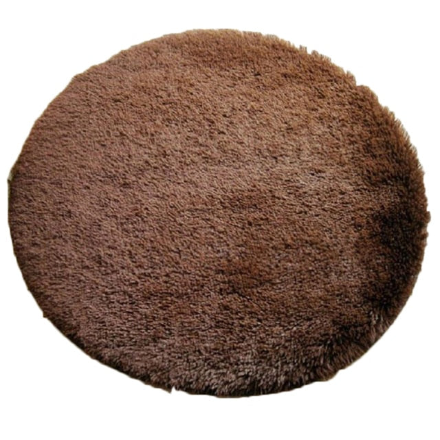 Soft Shaggy Area Round Rug Living Room Carpet Bedroom Floor Mat Carpet 0.4m