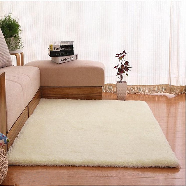 Plush Fabric Anti-slip Mat Thick Floor Carpets for Living Room Plain Color Bathroom Water Absorption Floor Rug Mat Cuatom Size