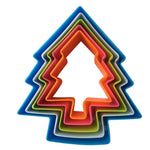 5PCS Kitchen Baking Mold Christmas Tree Shape Plastic Biscuit Cutting Mold Quincunx Baking Tools Cookie Mold Home Supplies