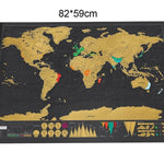 1pcs Deluxe Erase Black World Map Scratch off World Map Personalized Travel Scratch for Map Room Home Decoration Wall Stickers