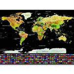 1pcs Deluxe Erase Black World Map Scratch off World Map Personalized Travel Scratch for Map Room Home Decoration Wall Stickers