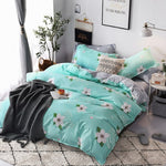 Solstice Cartoon Pink Flamingo Bedding Sets 3/4pcs Geometric Pattern Bed Linings Duvet Cover Bed Sheet Pillowcases Cover Set