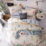 Solstice Cartoon Christmas Tree Elk Bedclothes Simple Fashion Geometric Stripes Bed Sheet Duvet Cover Sets 3/4pcs Bedding Set