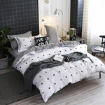 Solstice Cartoon Christmas Tree Elk Bedclothes Simple Fashion Geometric Stripes Bed Sheet Duvet Cover Sets 3/4pcs Bedding Set