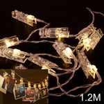 FENGRISE 10pc Photo Clip Led Lights Wedding Decoration Christmas Party Decorations Celebrations Wedding Events Party Home Decor