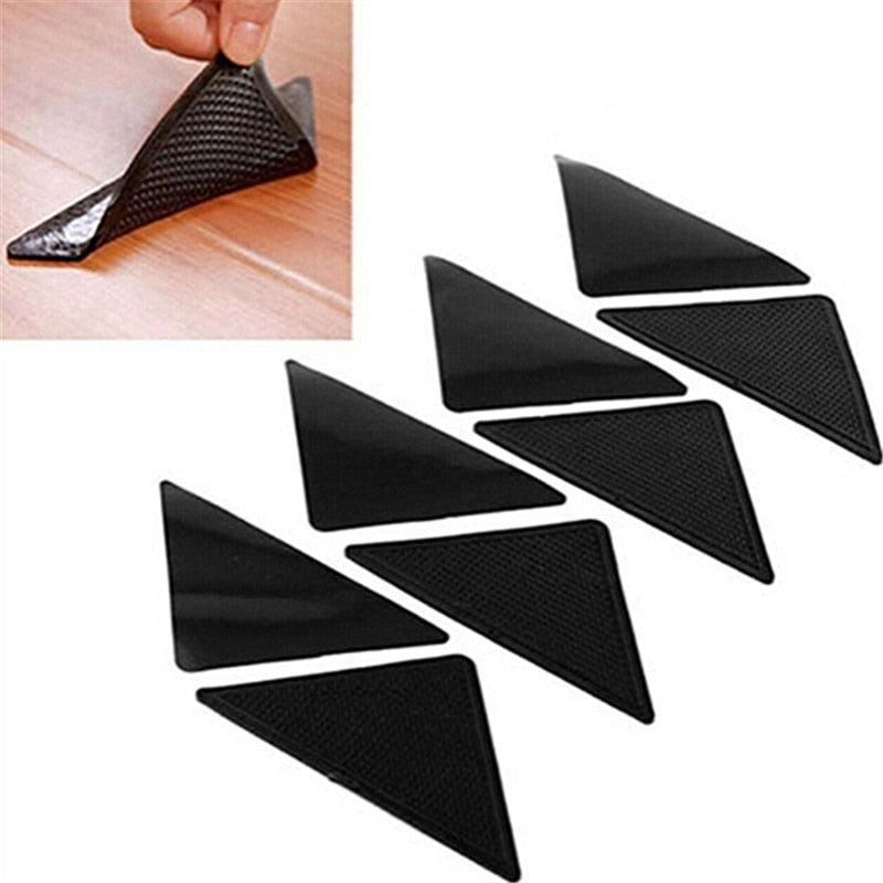 Home Floor Rug Carpet Mat Grippers Non Slip Anti Slip Sticker Reusable Washable Silicone Grip 4 Pairs Sticker For Living Room