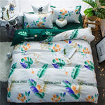 Classic bedding set 5 size grey blue flower bed linen 4pcs/set duvet cover set Pastoral bed sheet AB side duvet cover 2019 bed