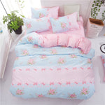 Classic bedding set 5 size grey blue flower bed linen 4pcs/set duvet cover set Pastoral bed sheet AB side duvet cover 2019 bed