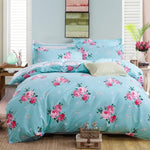 Classic bedding set 5 size grey blue flower bed linen 4pcs/set duvet cover set Pastoral bed sheet AB side duvet cover 2019 bed