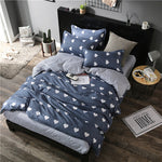 Classic bedding set 5 size grey blue flower bed linen 4pcs/set duvet cover set Pastoral bed sheet AB side duvet cover 2019 bed
