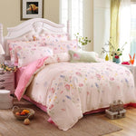Classic bedding set 5 size grey blue flower bed linen 4pcs/set duvet cover set Pastoral bed sheet AB side duvet cover 2019 bed