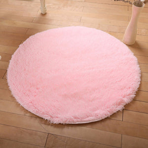 Soft Shaggy Area Round Rug Living Room Carpet Bedroom Floor Mat Carpet 0.4m